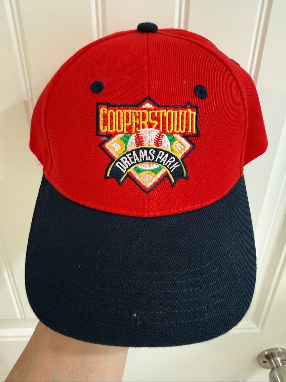Men’s Cooperstown Dreams Park Red and Navy Hat